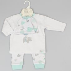 F12591: Baby Boys Elephant 4 Piece Outfit (0-6 Months)